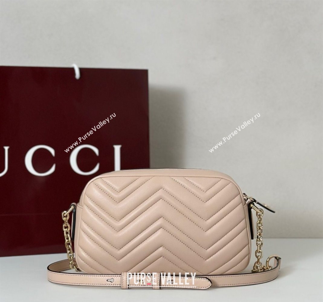 Gucci GG Marmont small camera bag in Leather Pink Beige 2025 855273 (DLH-251125002)