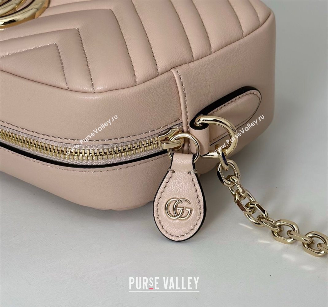Gucci GG Marmont small camera bag in Leather Pink Beige 2025 855273 (DLH-251125002)