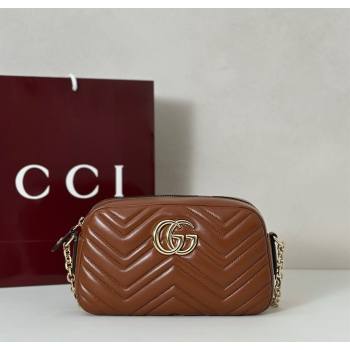 Gucci GG Marmont small camera bag in Leather Brown 2025 855273 (DLH-251125001)