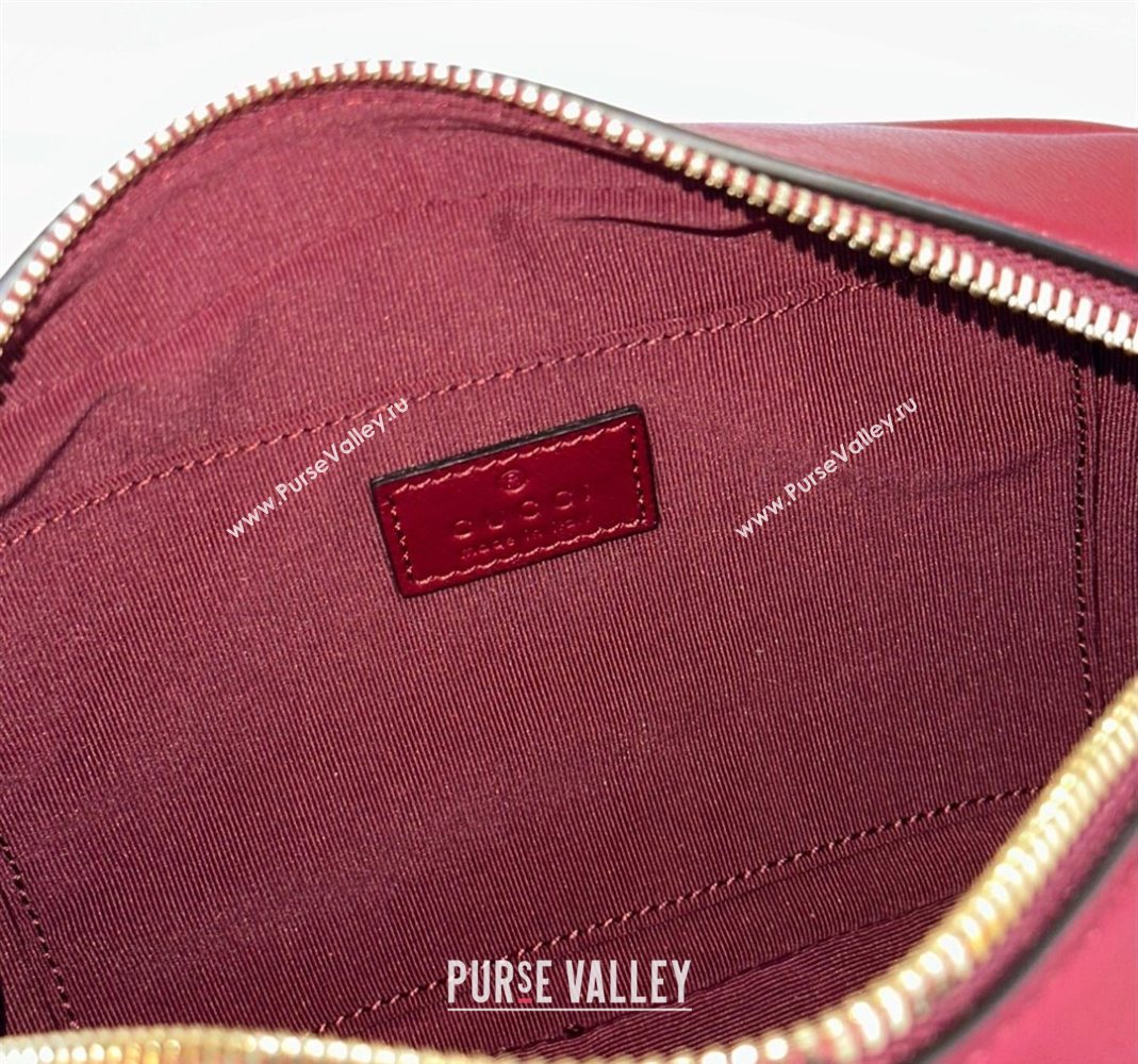 Gucci GG Marmont small camera bag in Leather Ancora Red 2025 855273 (DLH-251125003)