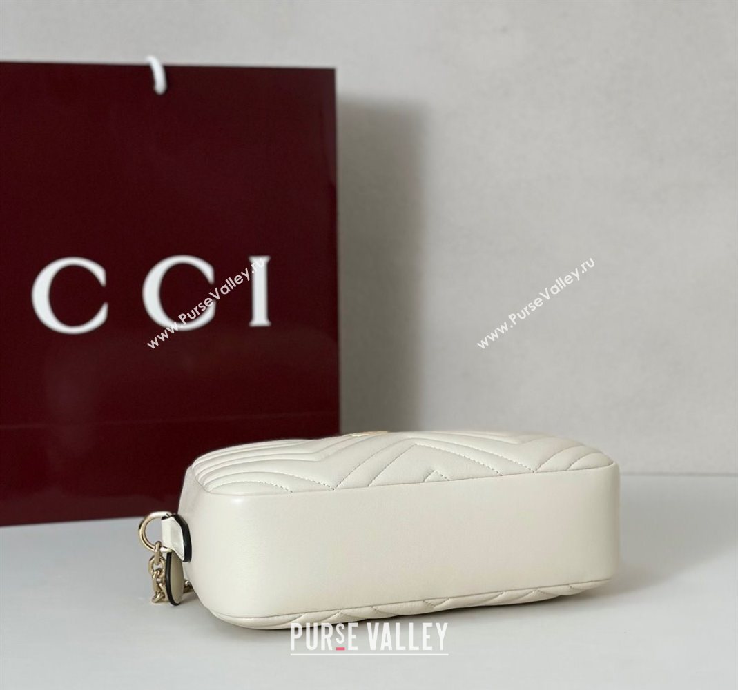 Gucci GG Marmont small camera bag in Leather White 2025 855273 (DLH-251125004)