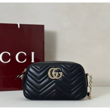 Gucci GG Marmont small camera bag in Leather Black 2025 855273 (DLH-251125005)