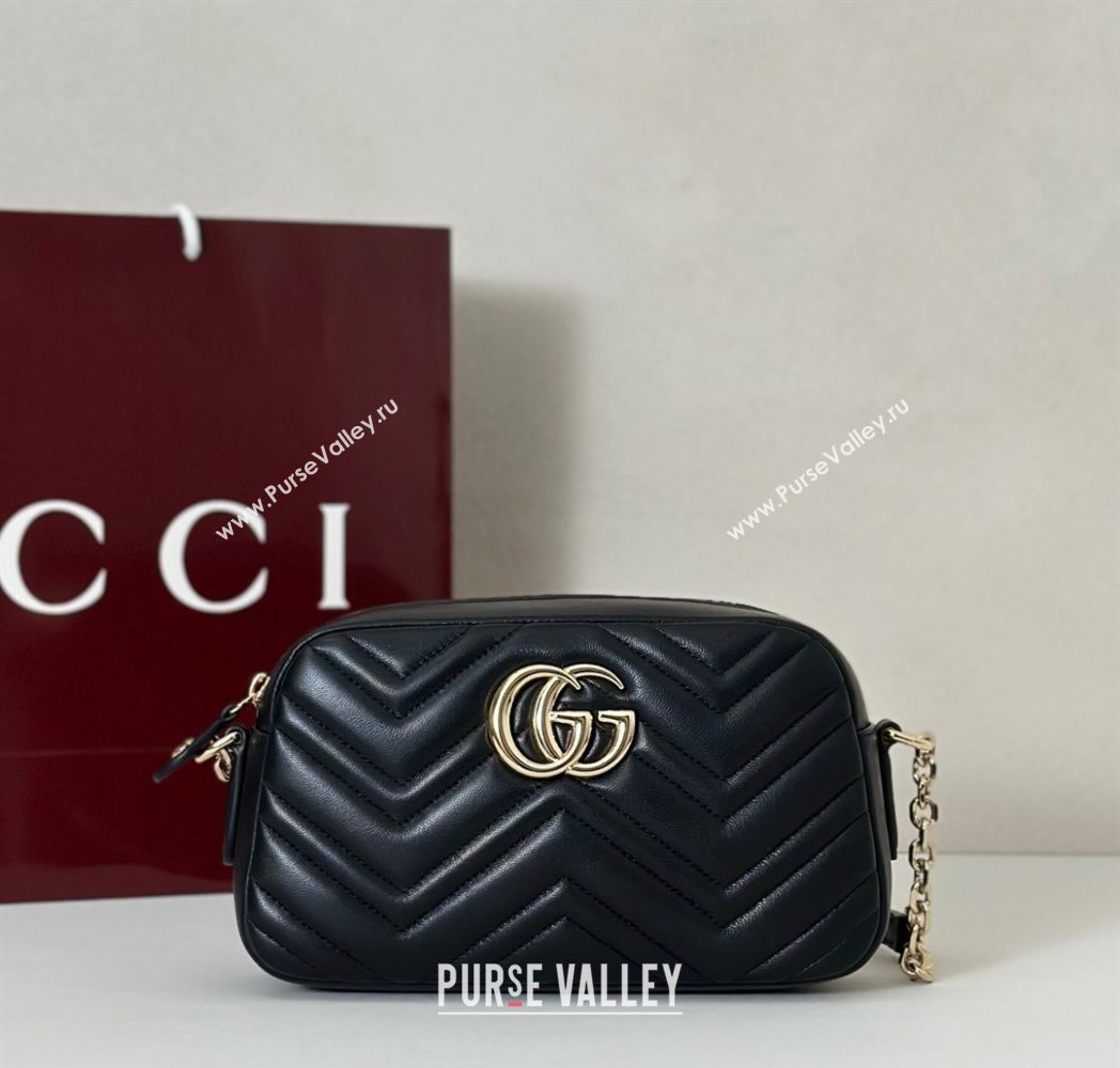 Gucci GG Marmont small camera bag in Leather Black 2025 855273 (DLH-251125005)