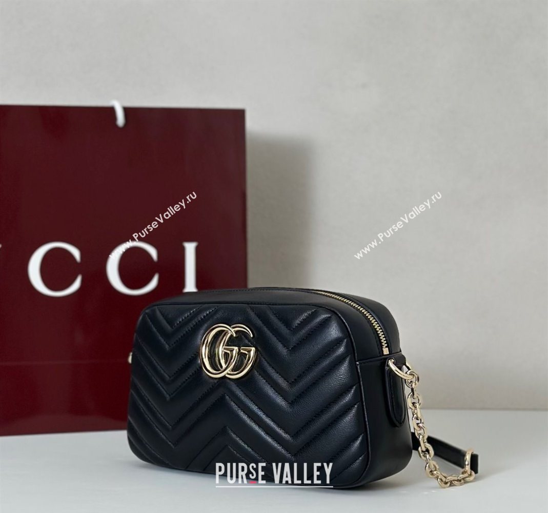 Gucci GG Marmont small camera bag in Leather Black 2025 855273 (DLH-251125005)