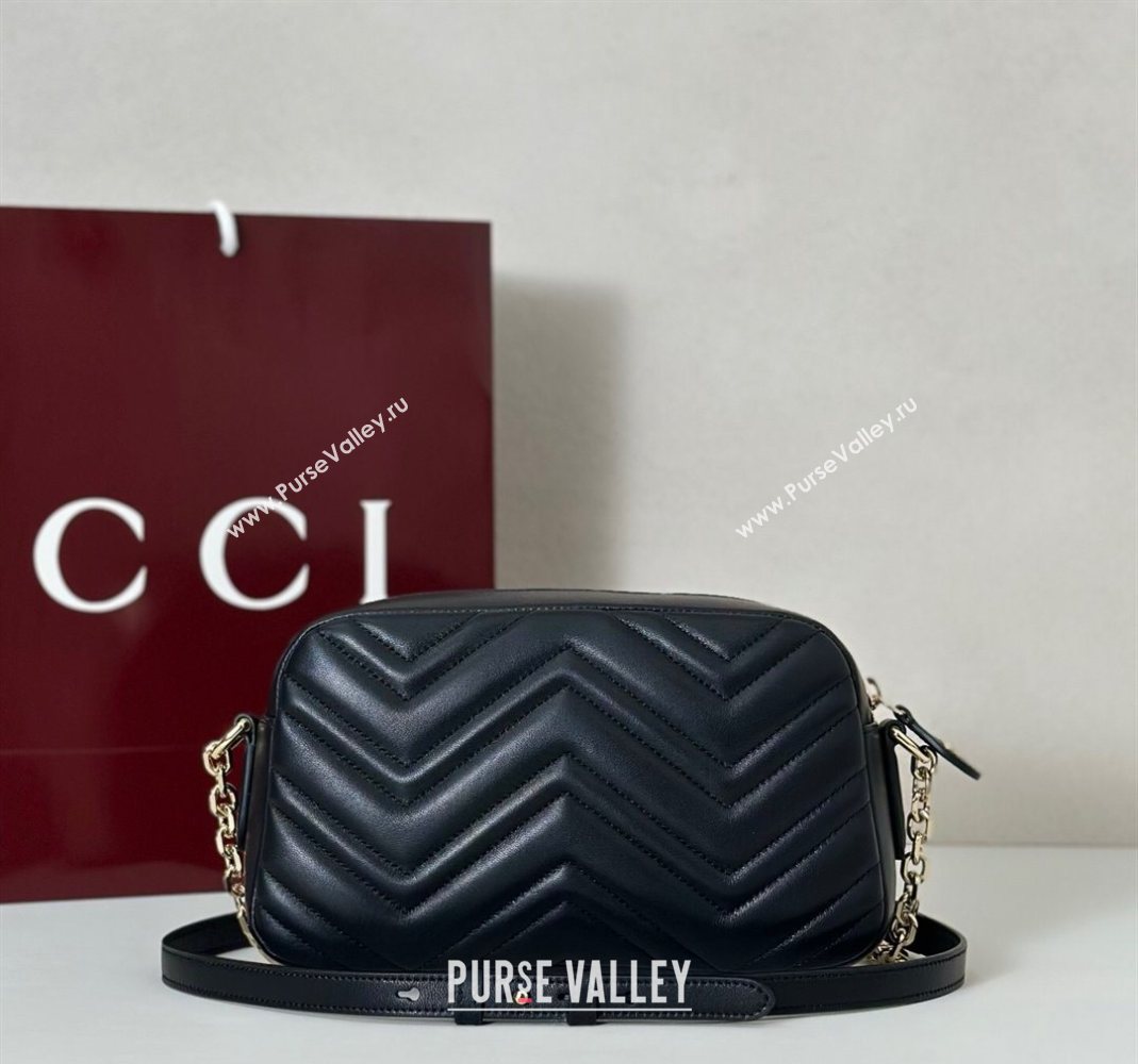 Gucci GG Marmont small camera bag in Leather Black 2025 855273 (DLH-251125005)