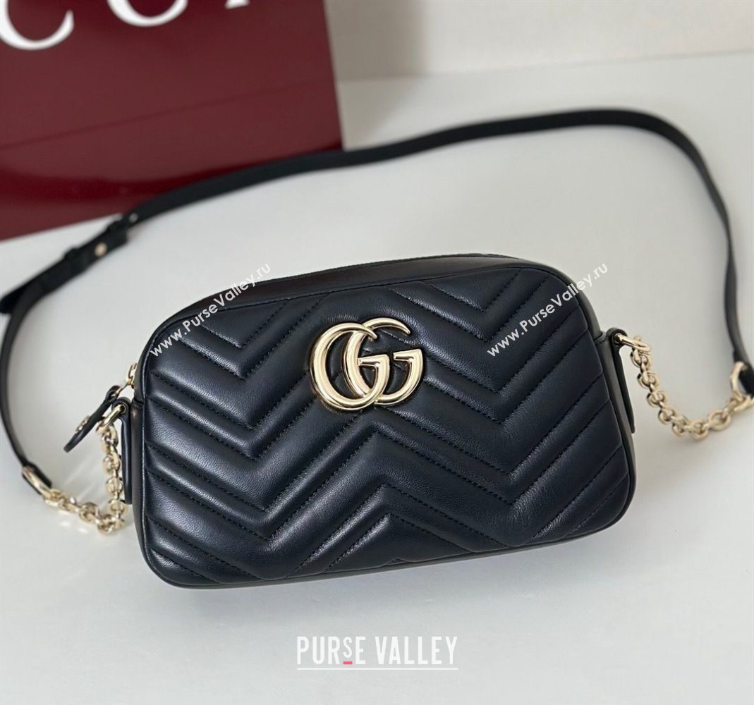 Gucci GG Marmont small camera bag in Leather Black 2025 855273 (DLH-251125005)
