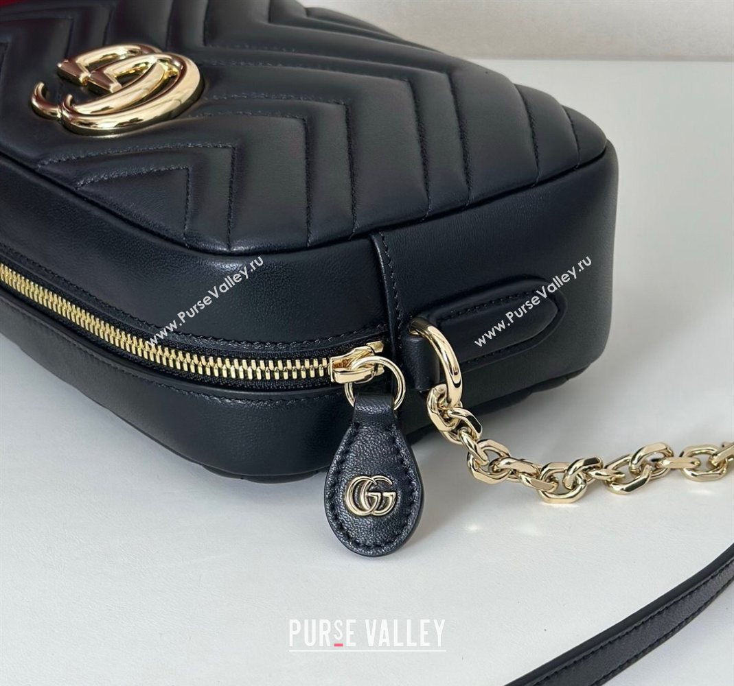 Gucci GG Marmont small camera bag in Leather Black 2025 855273 (DLH-251125005)