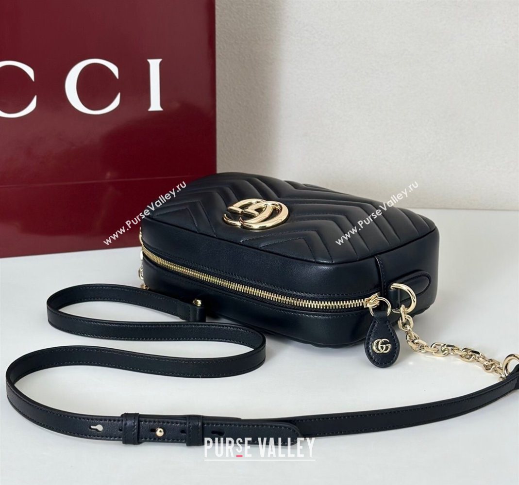 Gucci GG Marmont small camera bag in Leather Black 2025 855273 (DLH-251125005)