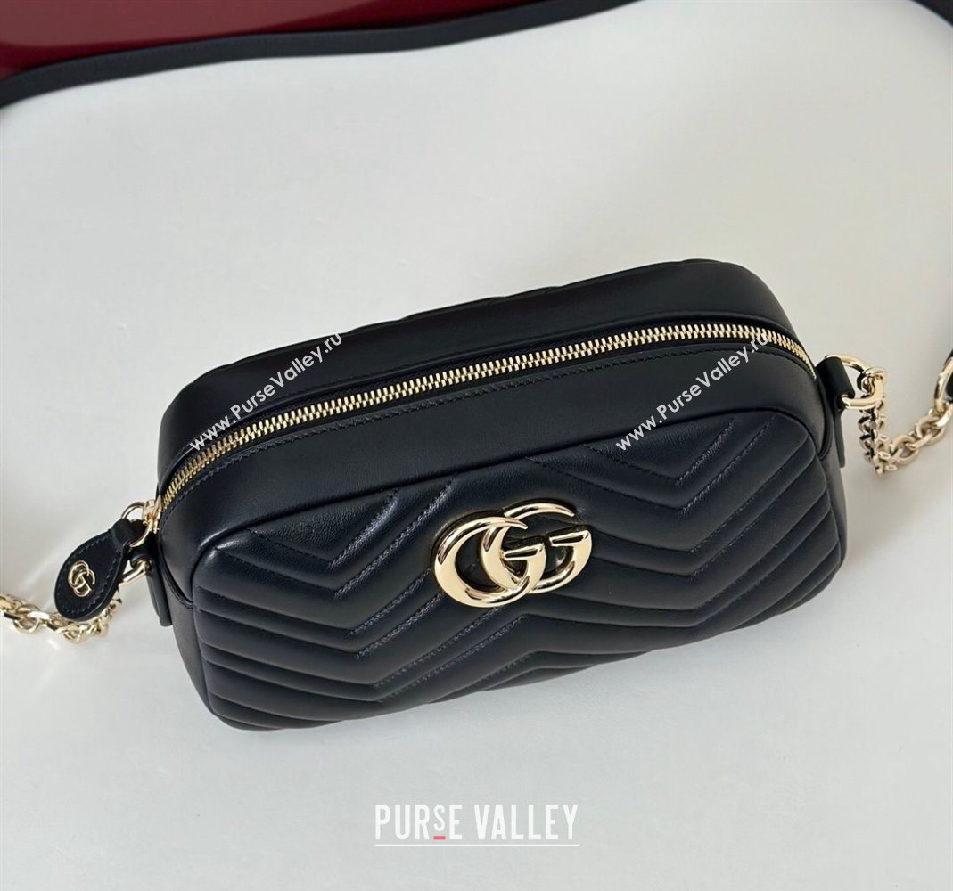 Gucci GG Marmont small camera bag in Leather Black 2025 855273 (DLH-251125005)