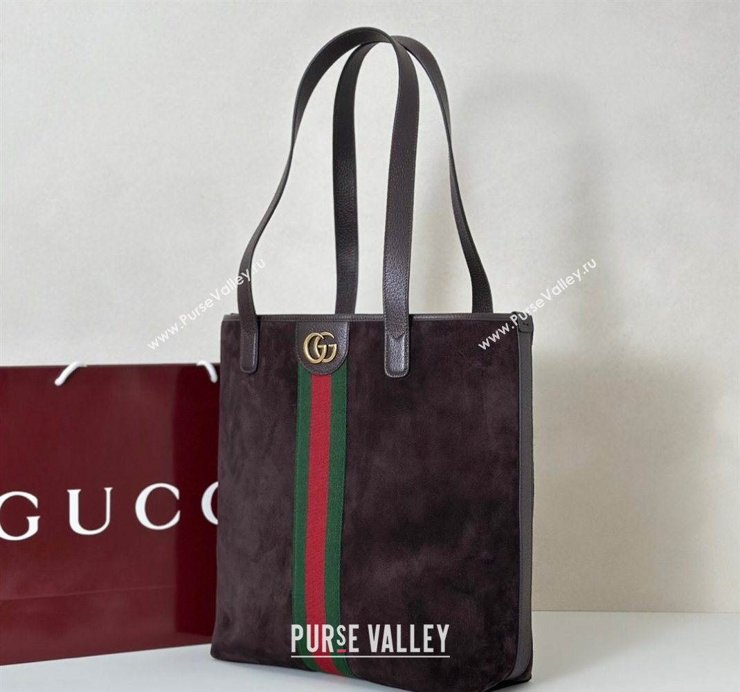 Gucci Ophidia Suede medium tote bag Brown 2025 834465 (DLH-251125006)