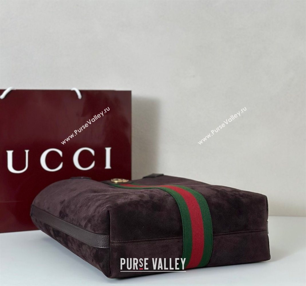 Gucci Ophidia Suede medium tote bag Brown 2025 834465 (DLH-251125006)