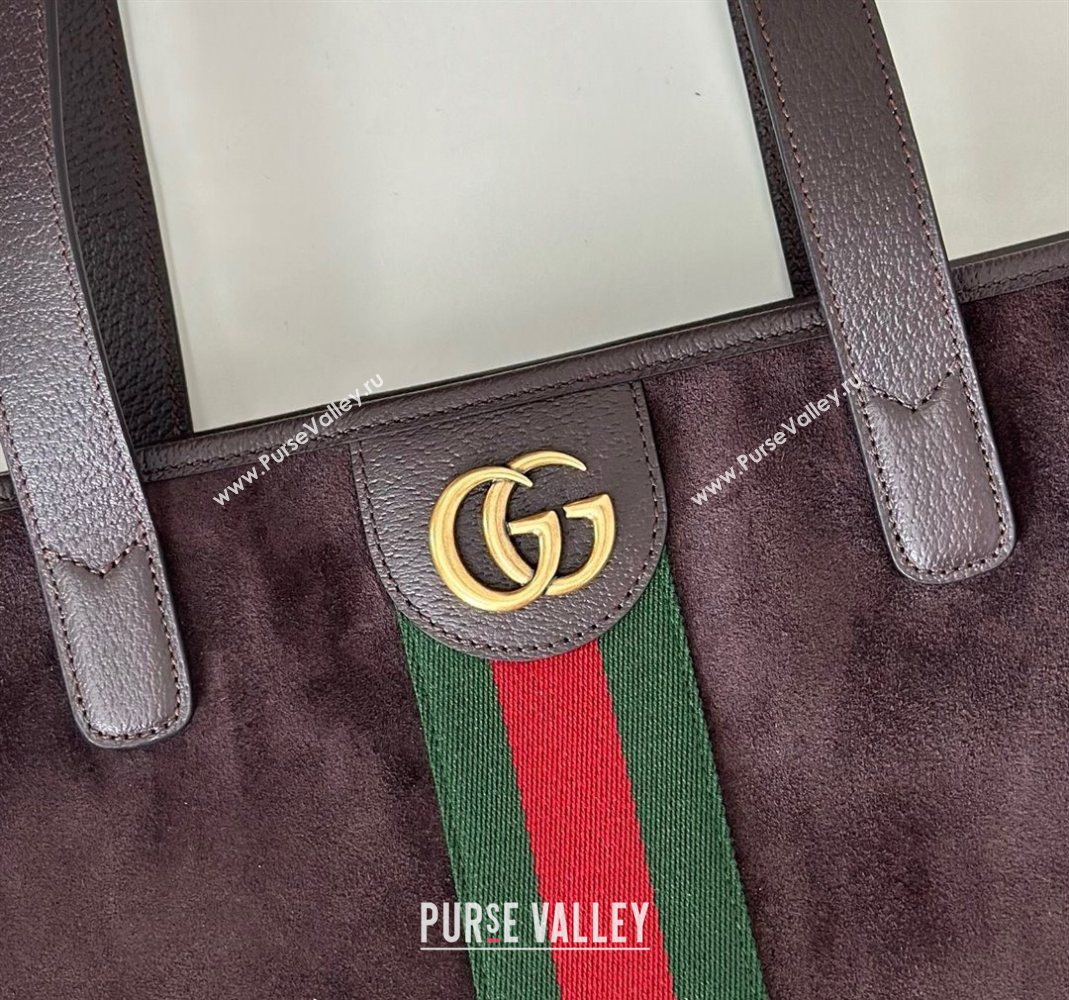 Gucci Ophidia Suede medium tote bag Brown 2025 834465 (DLH-251125006)