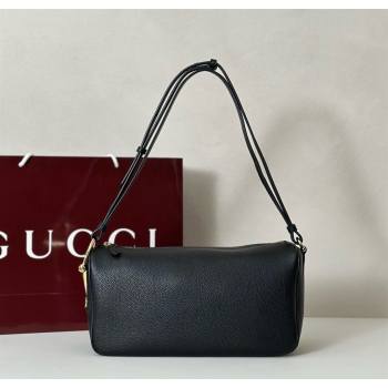 Gucci Half Horsebit medium shoulder bag in Leather Black 2025 860787 (DLH-251125011)