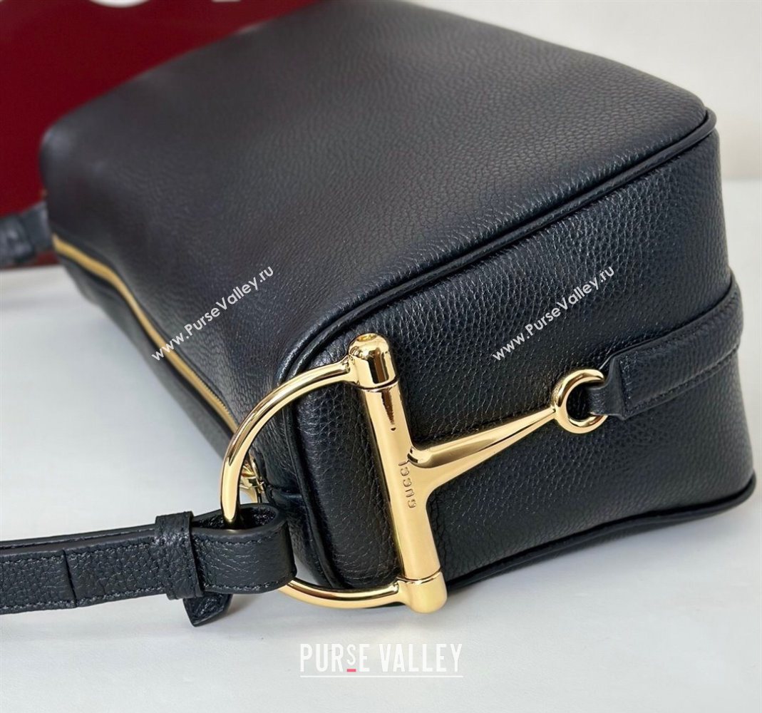 Gucci Half Horsebit medium shoulder bag in Leather Black 2025 860787 (DLH-251125011)