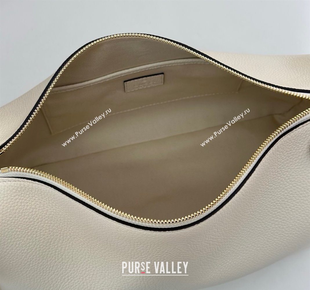 Gucci Half Horsebit medium shoulder bag in Leather White 2025 860787 (DLH-251125012)