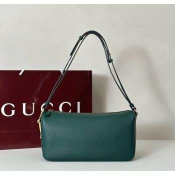 Gucci Half Horsebit medium shoulder bag in Leather Green 2025 860787 (DLH-251125013)
