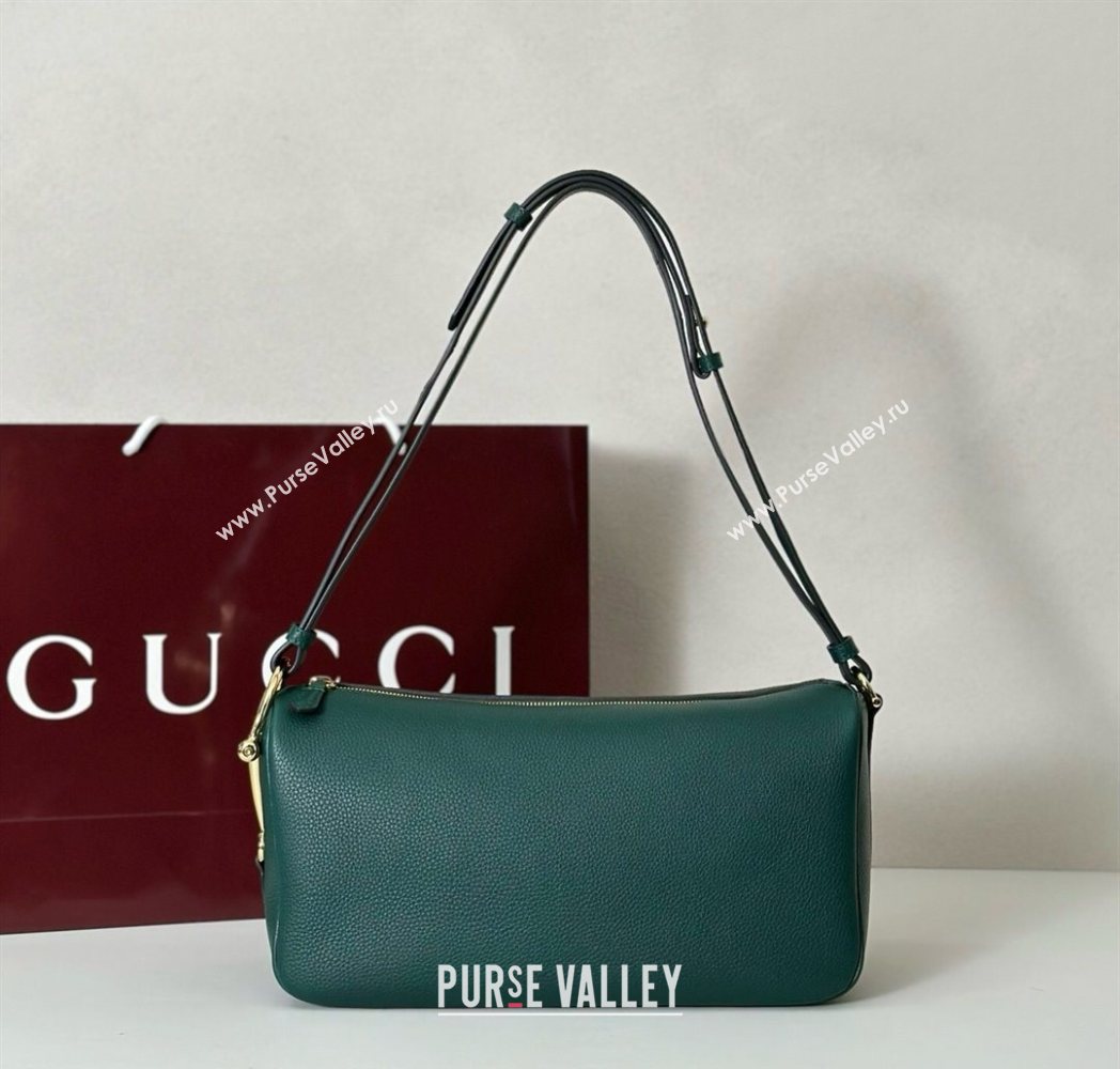 Gucci Half Horsebit medium shoulder bag in Leather Green 2025 860787 (DLH-251125013)