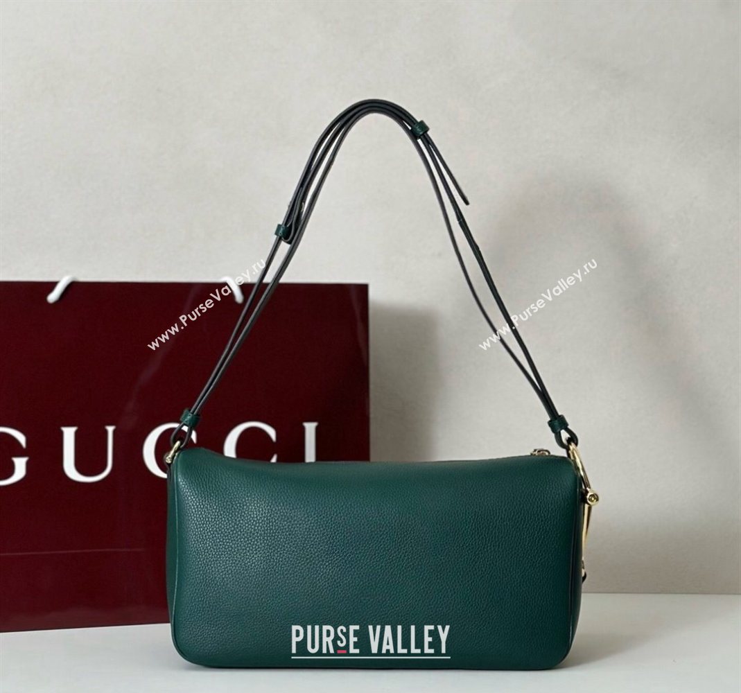 Gucci Half Horsebit medium shoulder bag in Leather Green 2025 860787 (DLH-251125013)