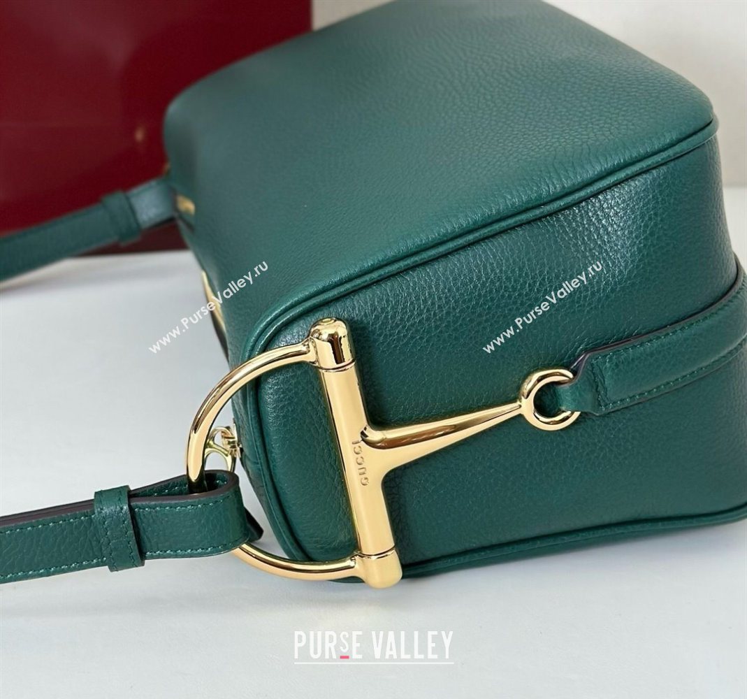 Gucci Half Horsebit medium shoulder bag in Leather Green 2025 860787 (DLH-251125013)
