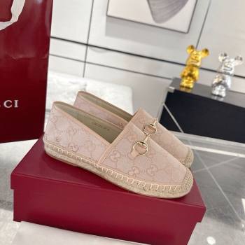 Gucci GG Canvas Flat Espadrilles with Horsebit Nude Pink 2025 GG121805 (MD-251218126)