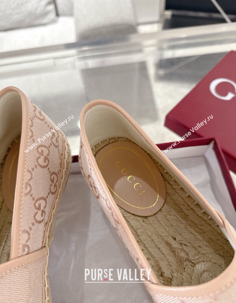 Gucci GG Canvas Flat Espadrilles with Horsebit Nude Pink 2025 GG121805 (MD-251218126)