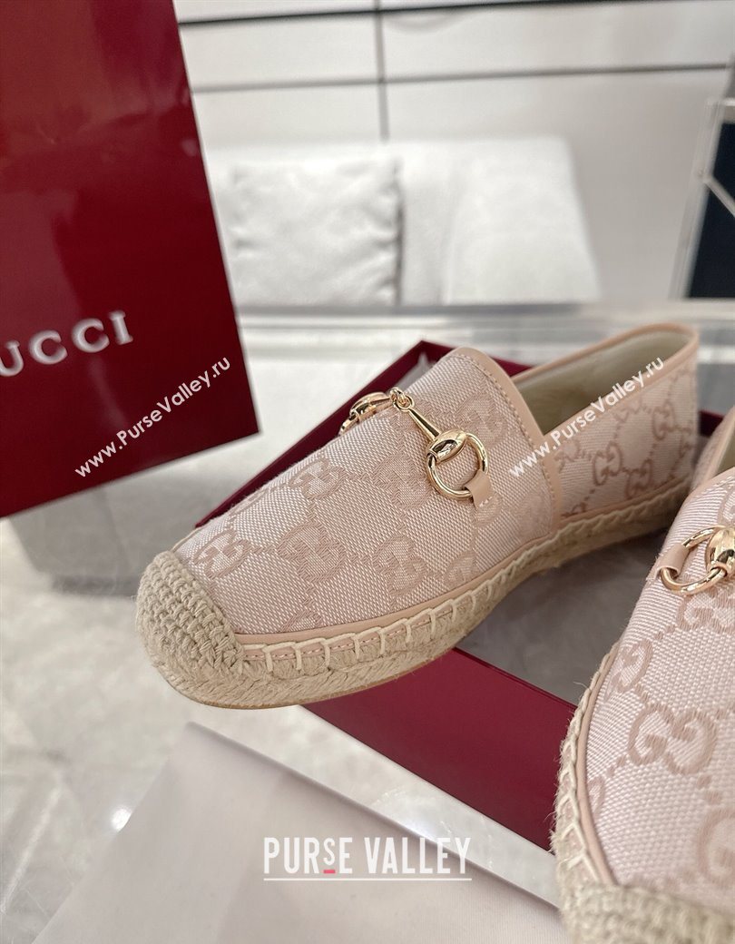 Gucci GG Canvas Flat Espadrilles with Horsebit Nude Pink 2025 GG121805 (MD-251218126)