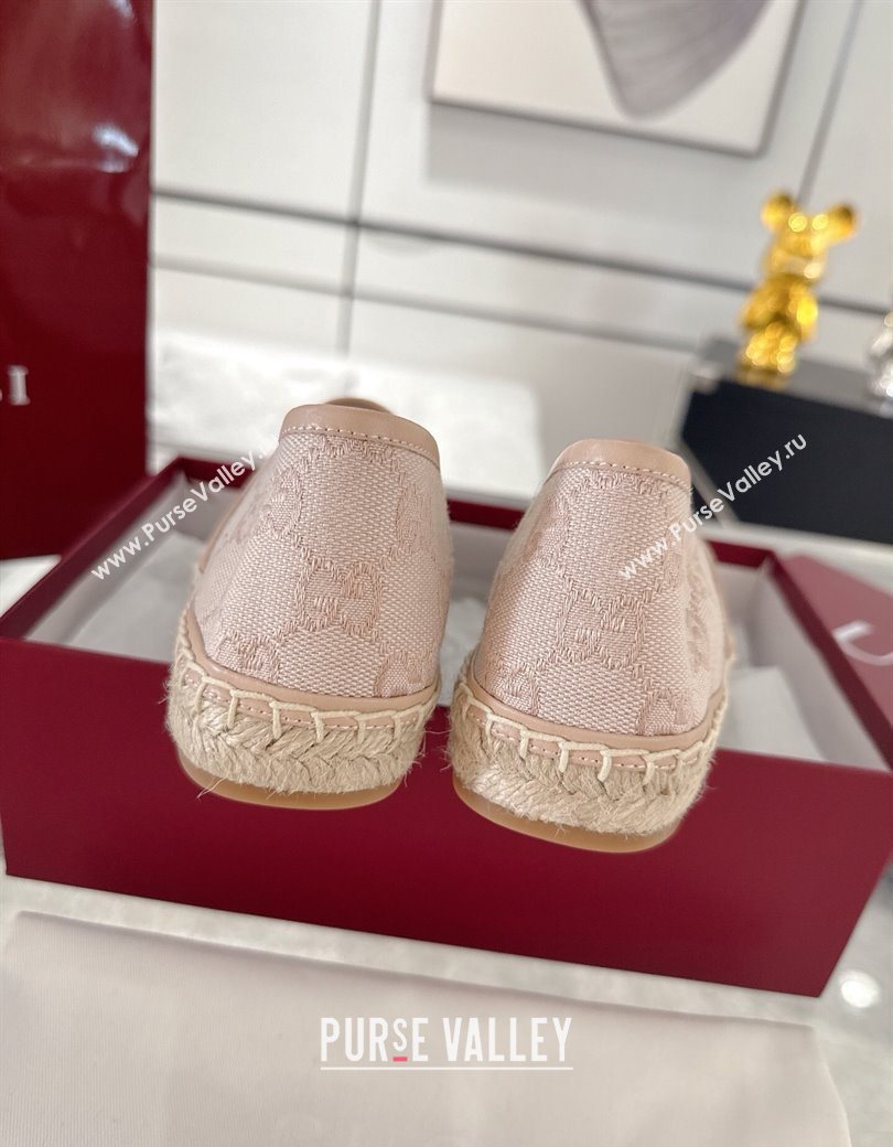 Gucci GG Canvas Flat Espadrilles with Horsebit Nude Pink 2025 GG121805 (MD-251218126)
