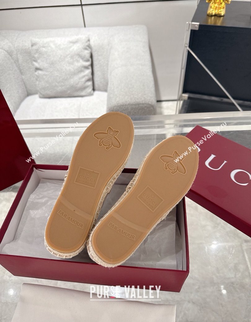 Gucci GG Canvas Flat Espadrilles with Horsebit Nude Pink 2025 GG121805 (MD-251218126)
