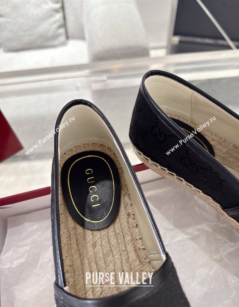Gucci GG Canvas Flat Espadrilles with Horsebit Black2 2025 GG121805 (MD-251218127)