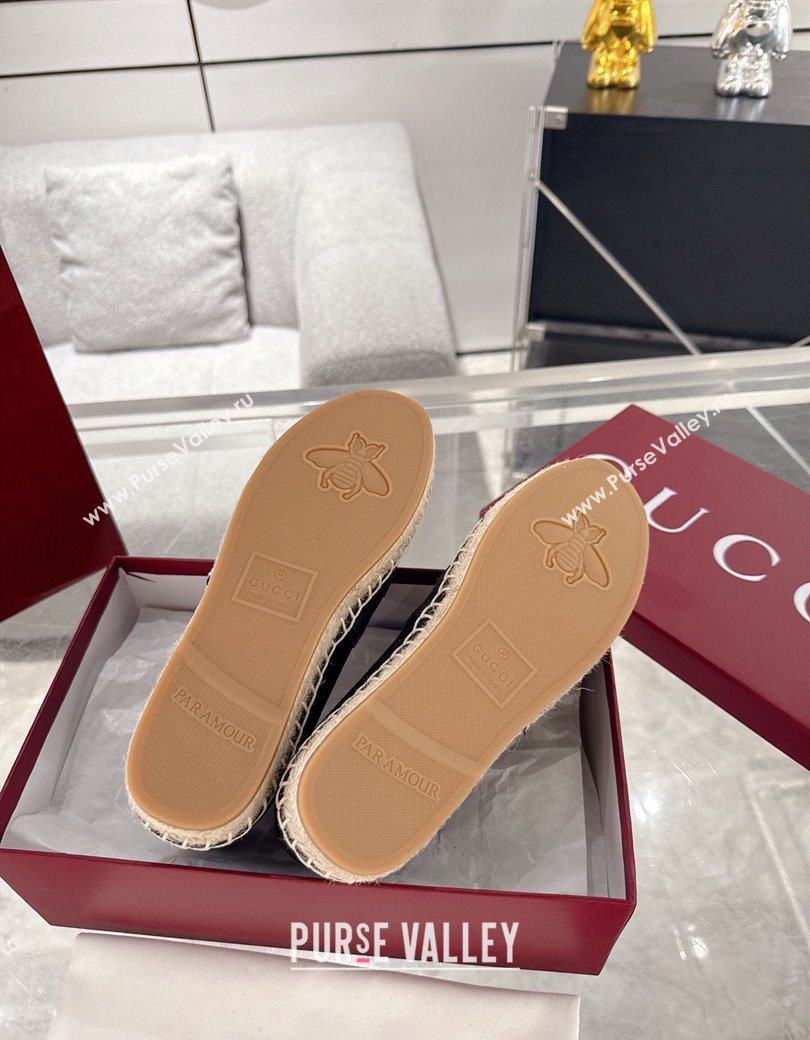 Gucci GG Canvas Flat Espadrilles with Horsebit Black2 2025 GG121805 (MD-251218127)
