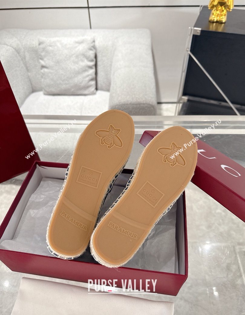 Gucci GG Denim Flat Espadrilles with Horsebit Blue 2025 GG121805 (MD-251218128)