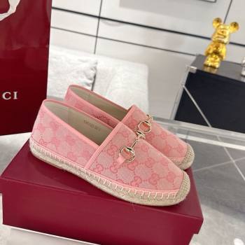 Gucci GG Canvas Flat Espadrilles with Horsebit Light Pink 2025 GG121805 (MD-251218129)