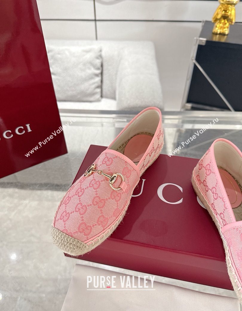Gucci GG Canvas Flat Espadrilles with Horsebit Light Pink 2025 GG121805 (MD-251218129)
