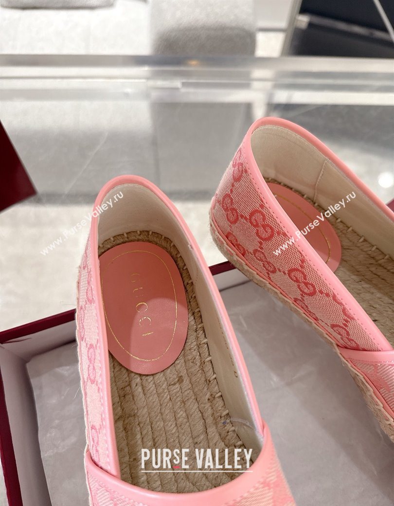 Gucci GG Canvas Flat Espadrilles with Horsebit Light Pink 2025 GG121805 (MD-251218129)
