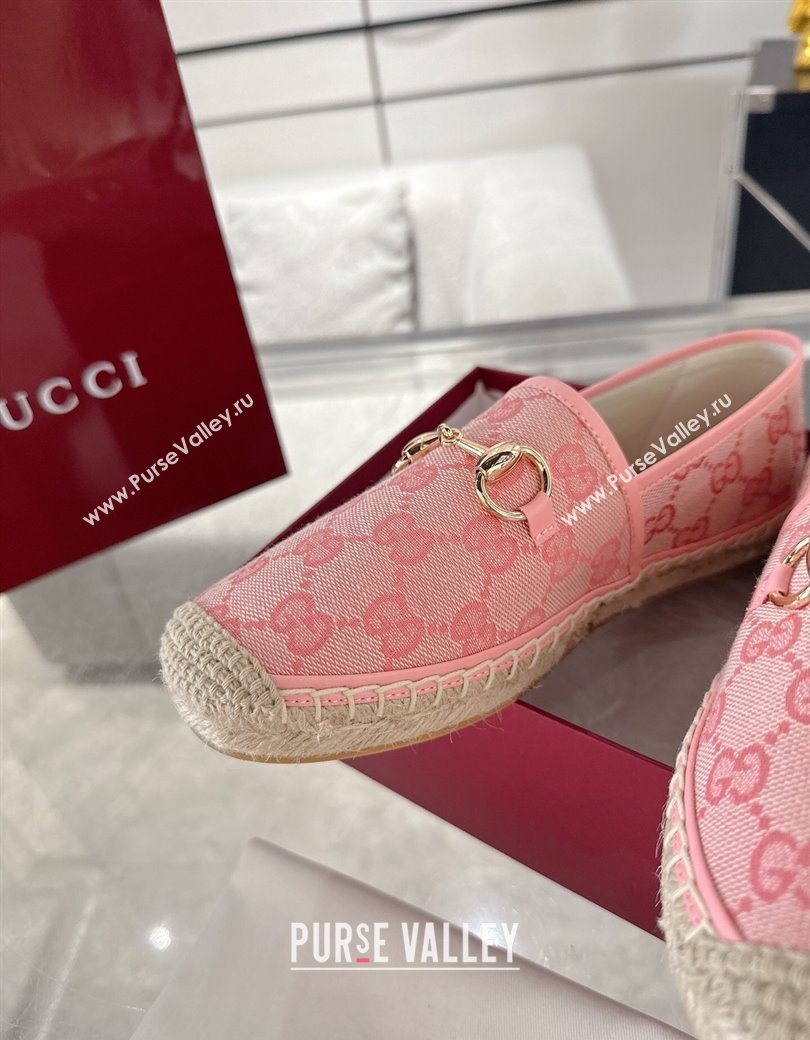 Gucci GG Canvas Flat Espadrilles with Horsebit Light Pink 2025 GG121805 (MD-251218129)