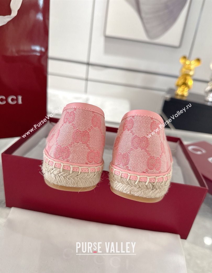 Gucci GG Canvas Flat Espadrilles with Horsebit Light Pink 2025 GG121805 (MD-251218129)