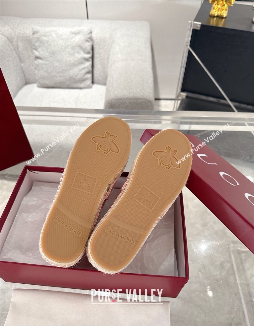 Gucci GG Canvas Flat Espadrilles with Horsebit Light Pink 2025 GG121805 (MD-251218129)
