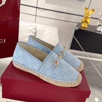 Gucci GG Canvas Flat Espadrilles with Horsebit Light Blue 2025 GG121805 (MD-251218130)