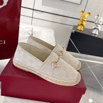 Gucci GG Canvas Flat Espadrilles with Horsebit Light Beige 2025 GG121805 (MD-251218131)