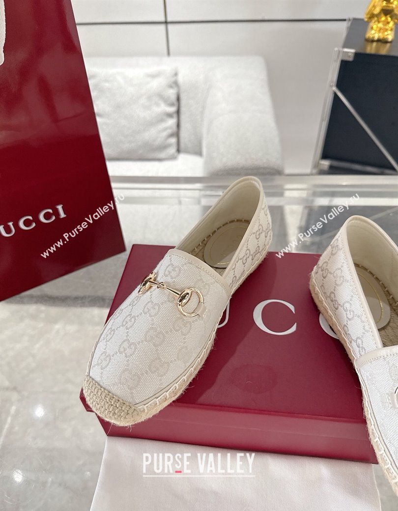 Gucci GG Canvas Flat Espadrilles with Horsebit Light Beige 2025 GG121805 (MD-251218131)