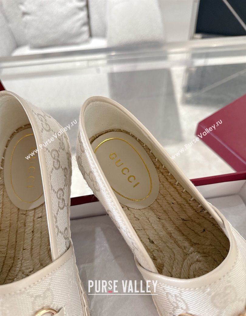 Gucci GG Canvas Flat Espadrilles with Horsebit Light Beige 2025 GG121805 (MD-251218131)