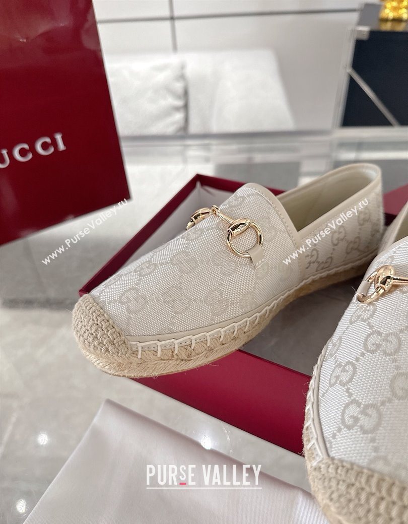 Gucci GG Canvas Flat Espadrilles with Horsebit Light Beige 2025 GG121805 (MD-251218131)