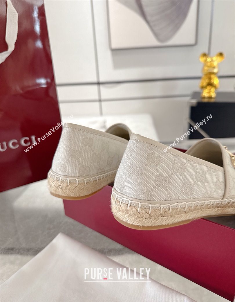 Gucci GG Canvas Flat Espadrilles with Horsebit Light Beige 2025 GG121805 (MD-251218131)