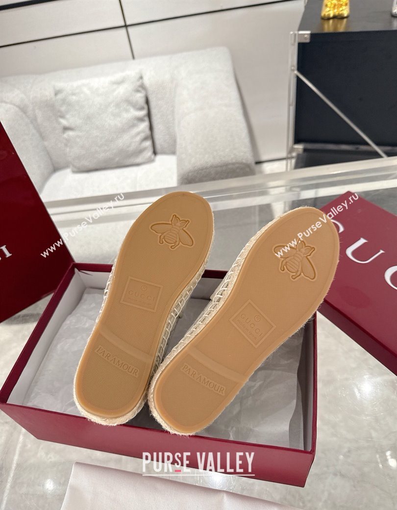 Gucci GG Canvas Flat Espadrilles with Horsebit Light Beige 2025 GG121805 (MD-251218131)