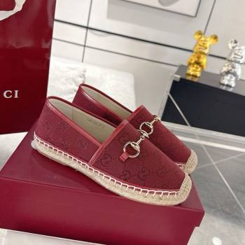 Gucci GG Canvas Flat Espadrilles with Horsebit Red 2025 GG121805 (MD-251218132)