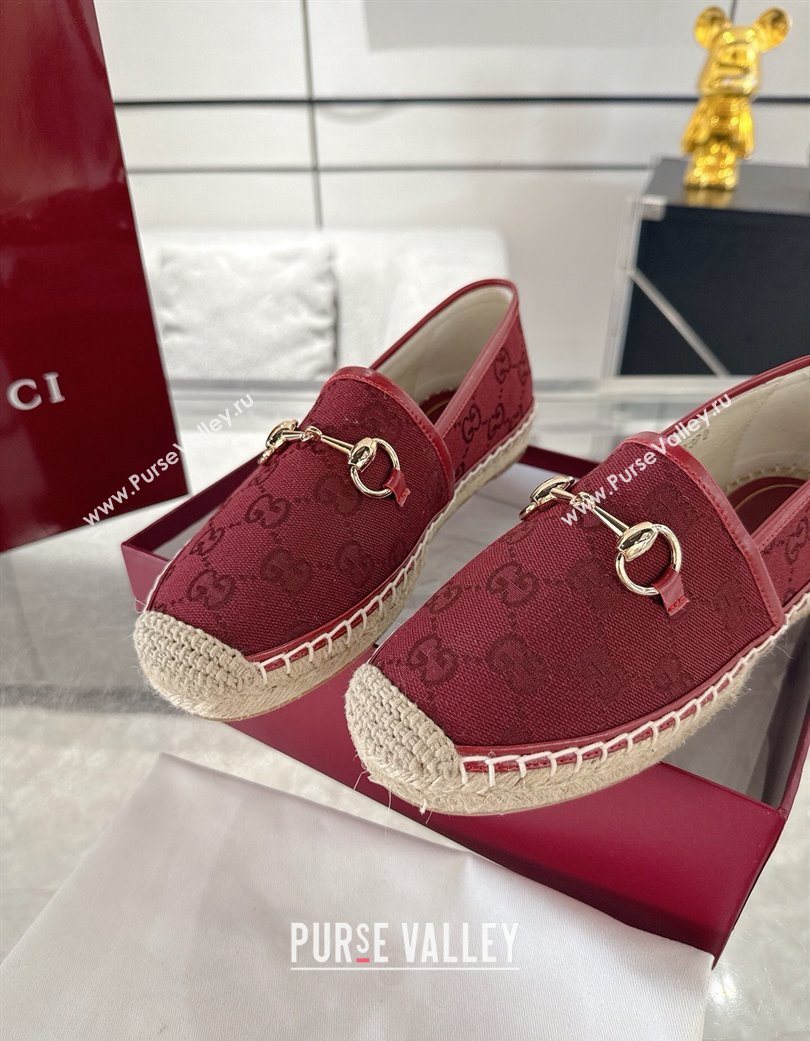 Gucci GG Canvas Flat Espadrilles with Horsebit Red 2025 GG121805 (MD-251218132)
