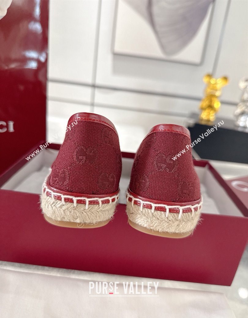 Gucci GG Canvas Flat Espadrilles with Horsebit Red 2025 GG121805 (MD-251218132)