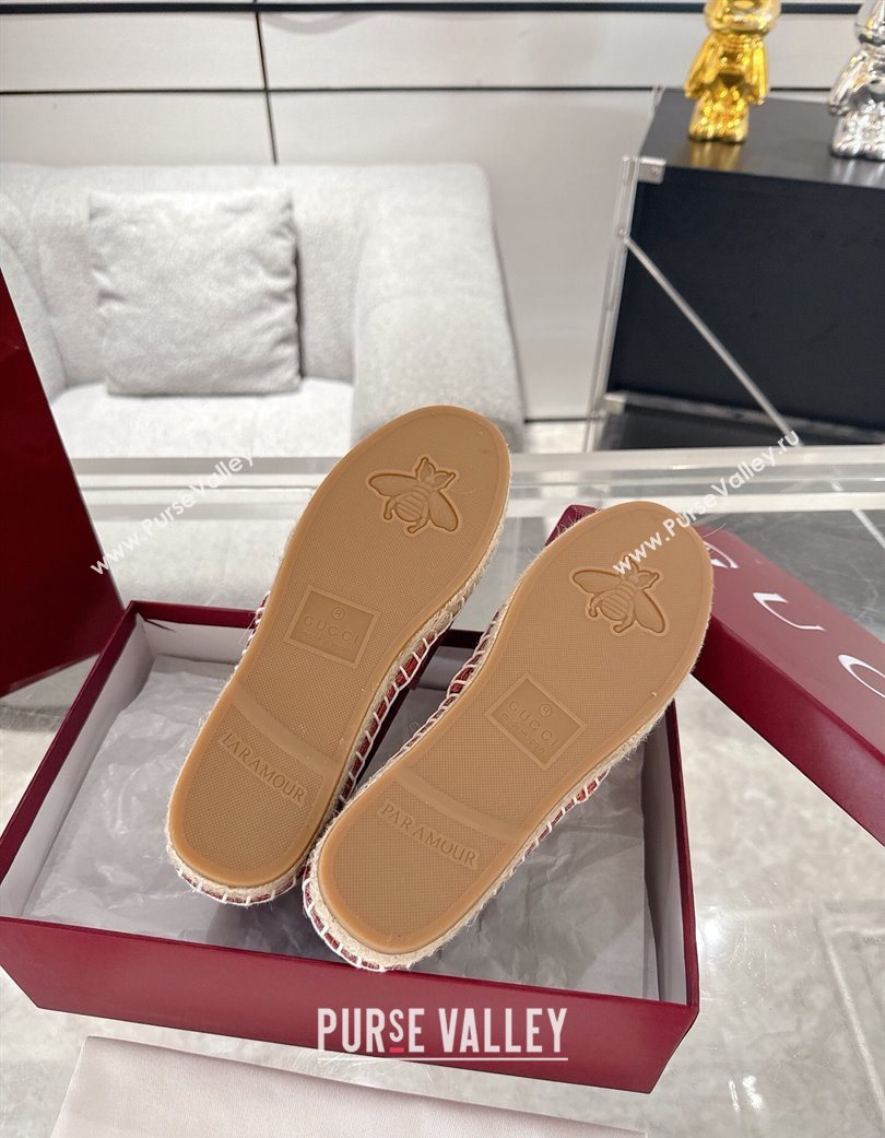 Gucci GG Canvas Flat Espadrilles with Horsebit Red 2025 GG121805 (MD-251218132)