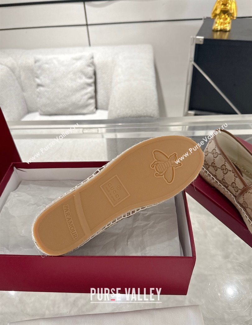 Gucci GG Canvas Flat Espadrilles with Horsebit Beige/Brown 2025 GG121805 (MD-251218134)