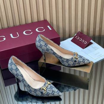 Gucci GG Canvas Pumps 8.5cm with Horsebit Grey 2025 853466 (MD-251218061)